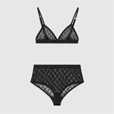 completino intimo gucci|Black GG Tulle Lingerie Set .